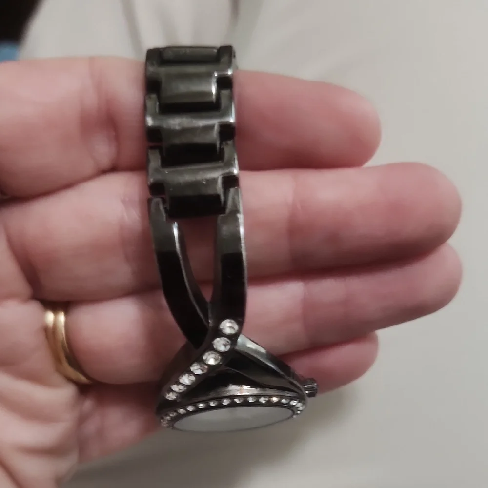 Style & Co. Women's‎ Black and Silver Crystal Watch